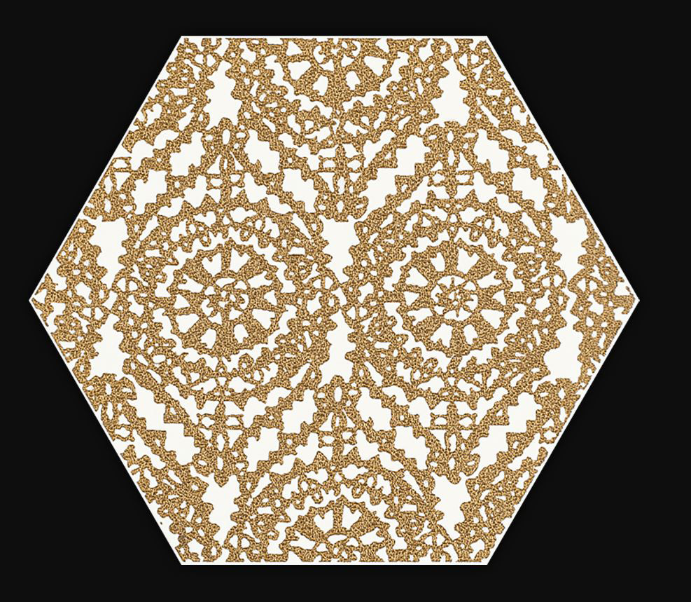 Paradyz Shiny Lines Gold Heksagon Inserto A dekorcsempe 19,8 x 17,1