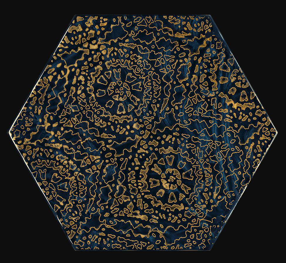 Paradyz Urban Colours Blue Inserto Szklane Heksagon A dekorcsempe 17,1 x 19,8