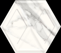 Paradyz Morning Bianco Heksagon Str Pol dekorcsempe 19,8x17,1 cm